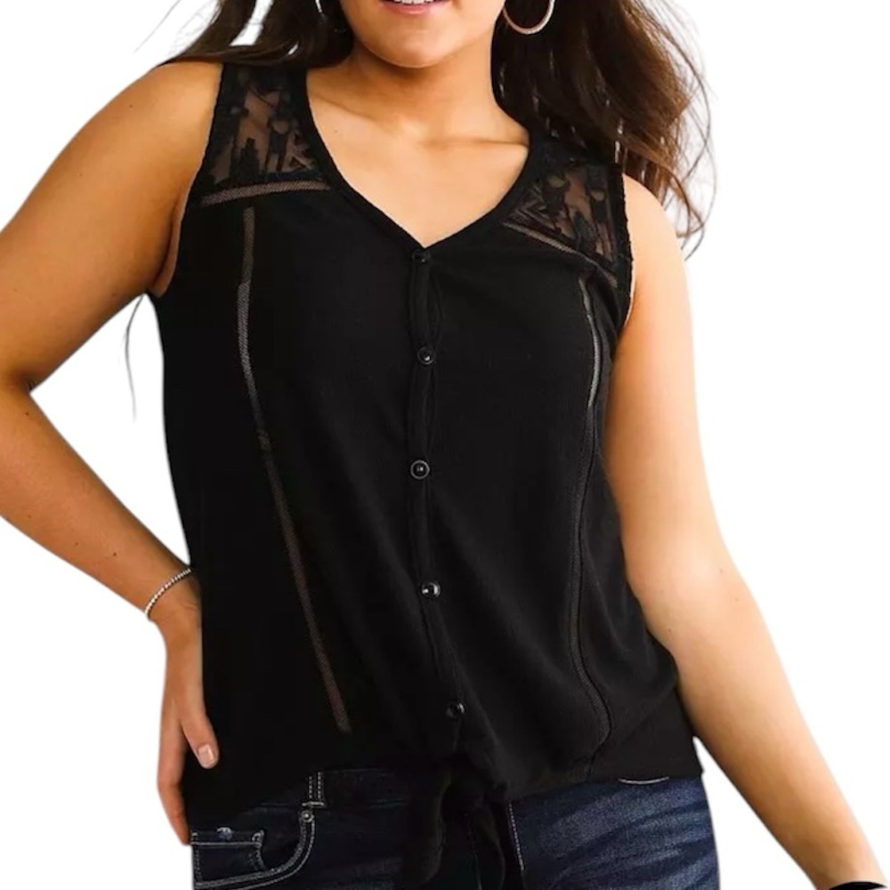 NWT XSmall Daytrip Tie Front Tank Top - Picture 1 of 3